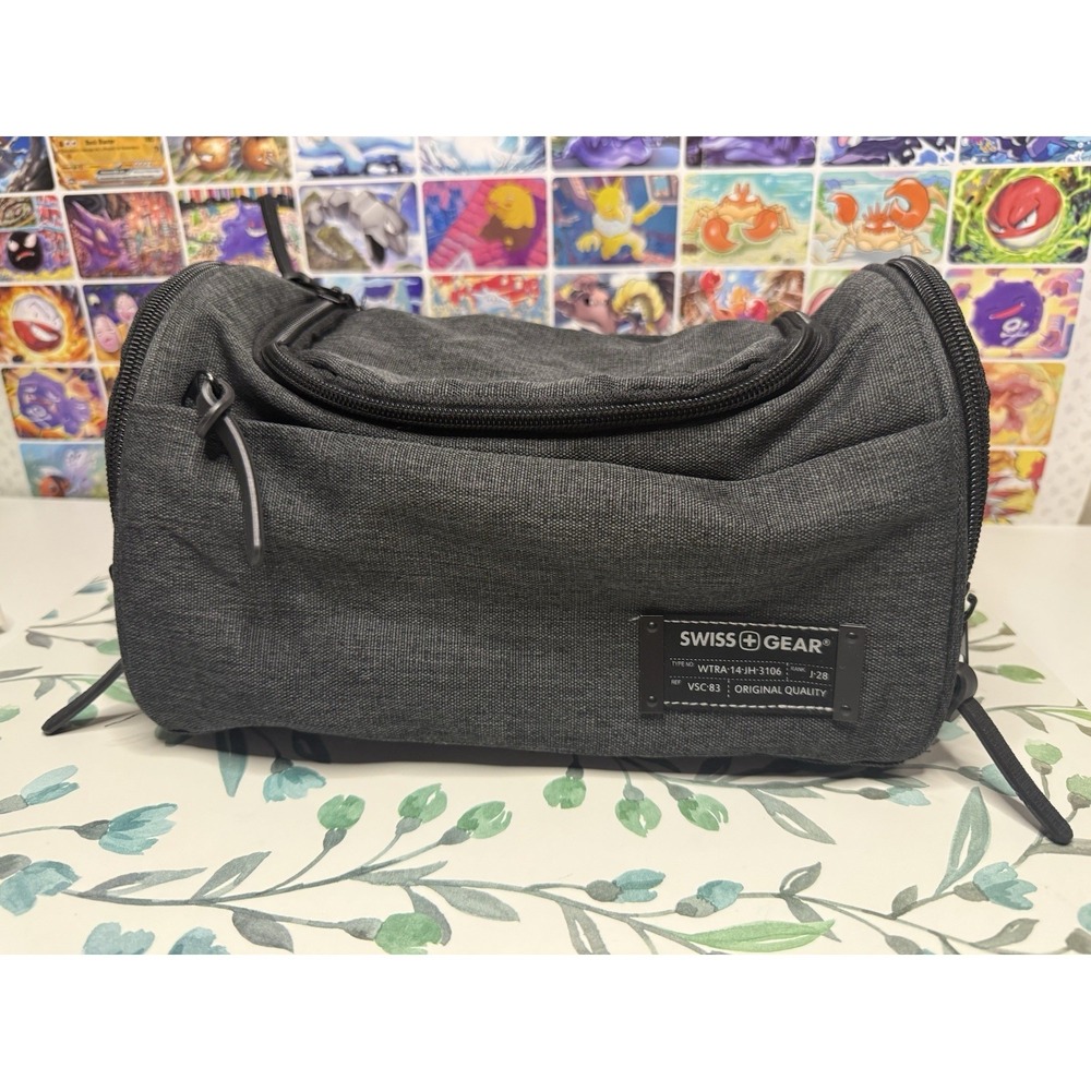 Swiss Gear Travel Toiletry Bag Organizer Gray Hanging Dopp Kit 6x11"